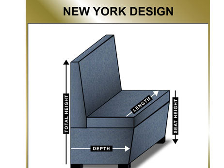 Banquette Seating - Fluted Finish Series - Black Base