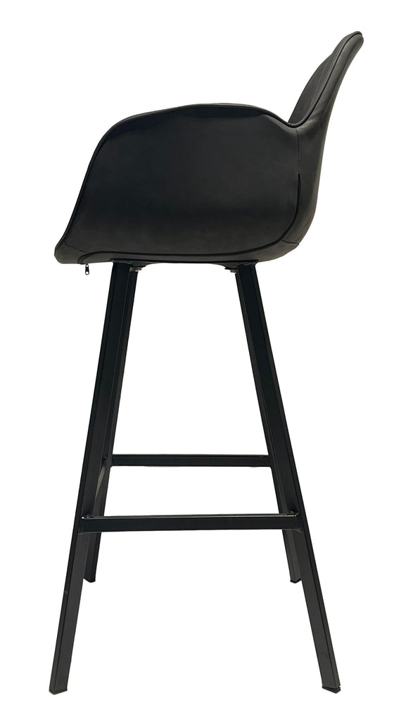 MANHATTAN ARM BAR STOOL HIDE SLATE